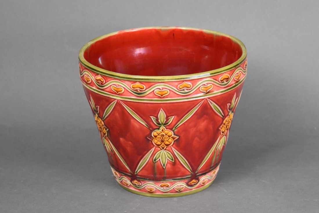 Antique Minton's Majolica Art Pottery Jardiniere Planter (1 of 9)