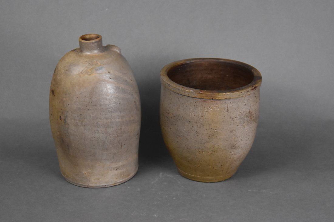 Solomon Bell, Strasburg, VA Stoneware 1 Gallon Jug and Jar (1 of 14)