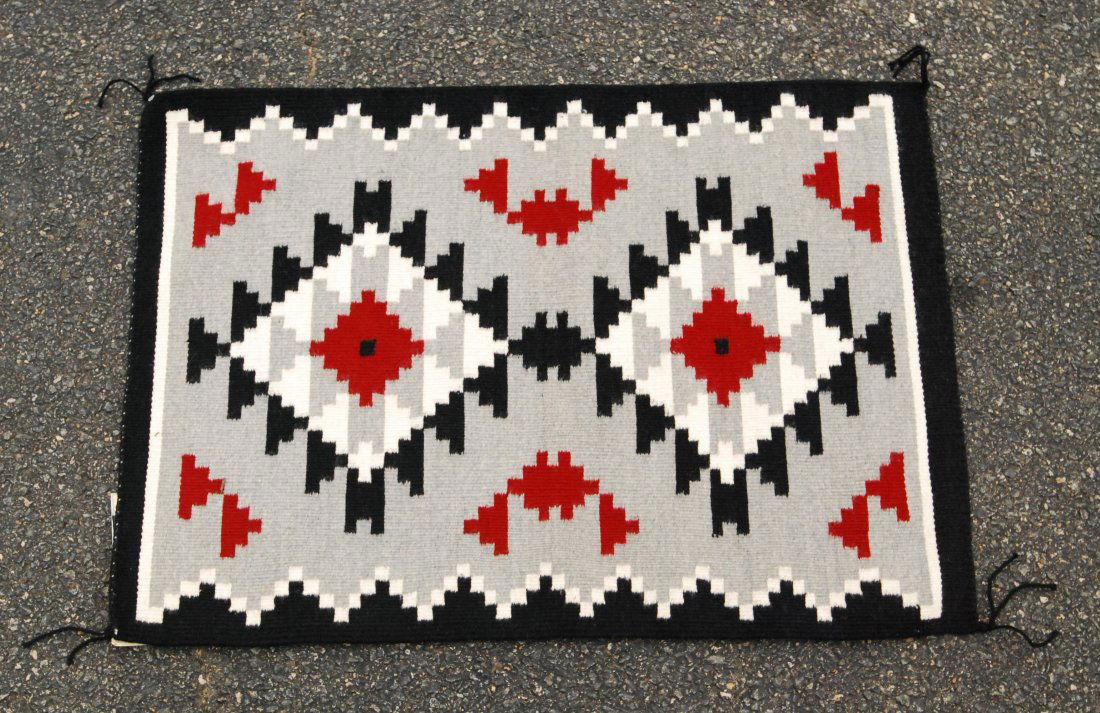 Native American Indian Navajo Wool Blanket Rug 33 X 22 (1 of 3)