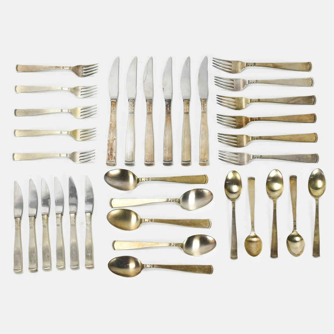 Danish MCM Modern GAB 830 Silver Flatware Set Sweden (1 of 12)