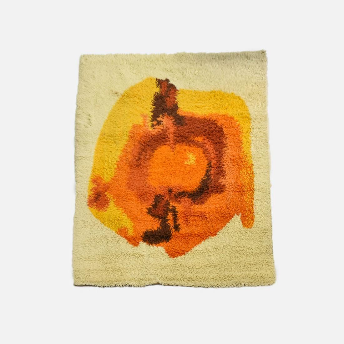 Abstract Rya MCM Light Ground Shag Area Carpet Rug (1 of 6)