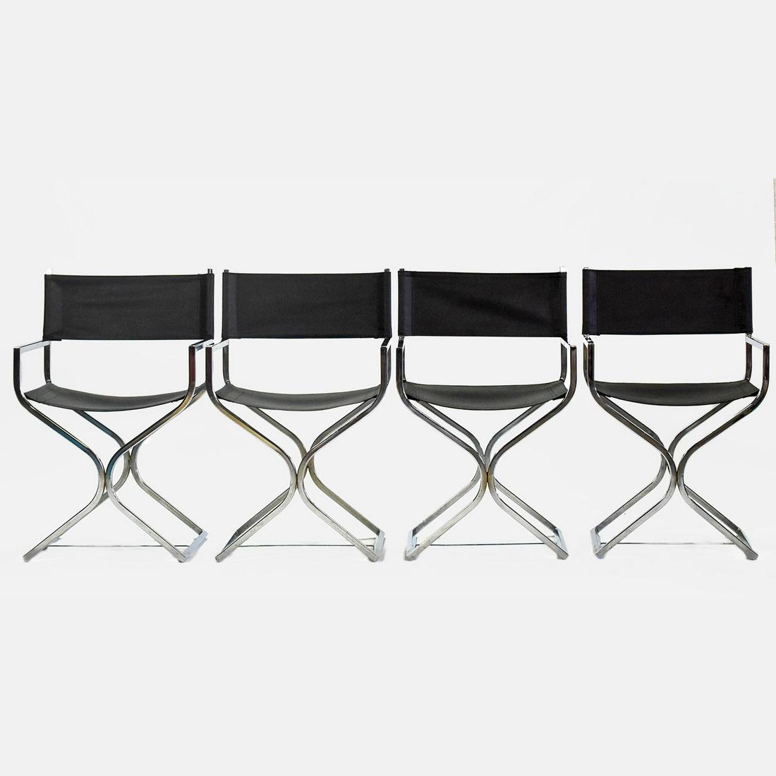 Four Robert Kjer Jakobsen Director's Chairs MCM Chrome Metal Set (1 of 11)