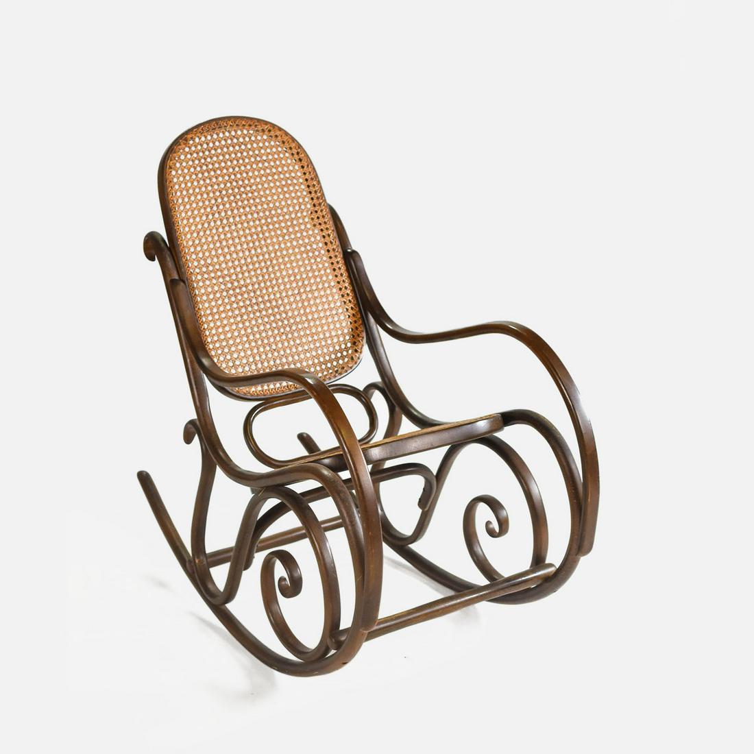 Gebruder Thonet Vienna Bent Wood Rattan Rocking Chair (1 of 10)