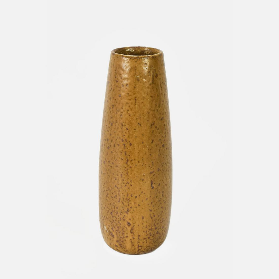 MCM Japanese Studio Pottery Textured Olive Glaze Vase (1 of 9)