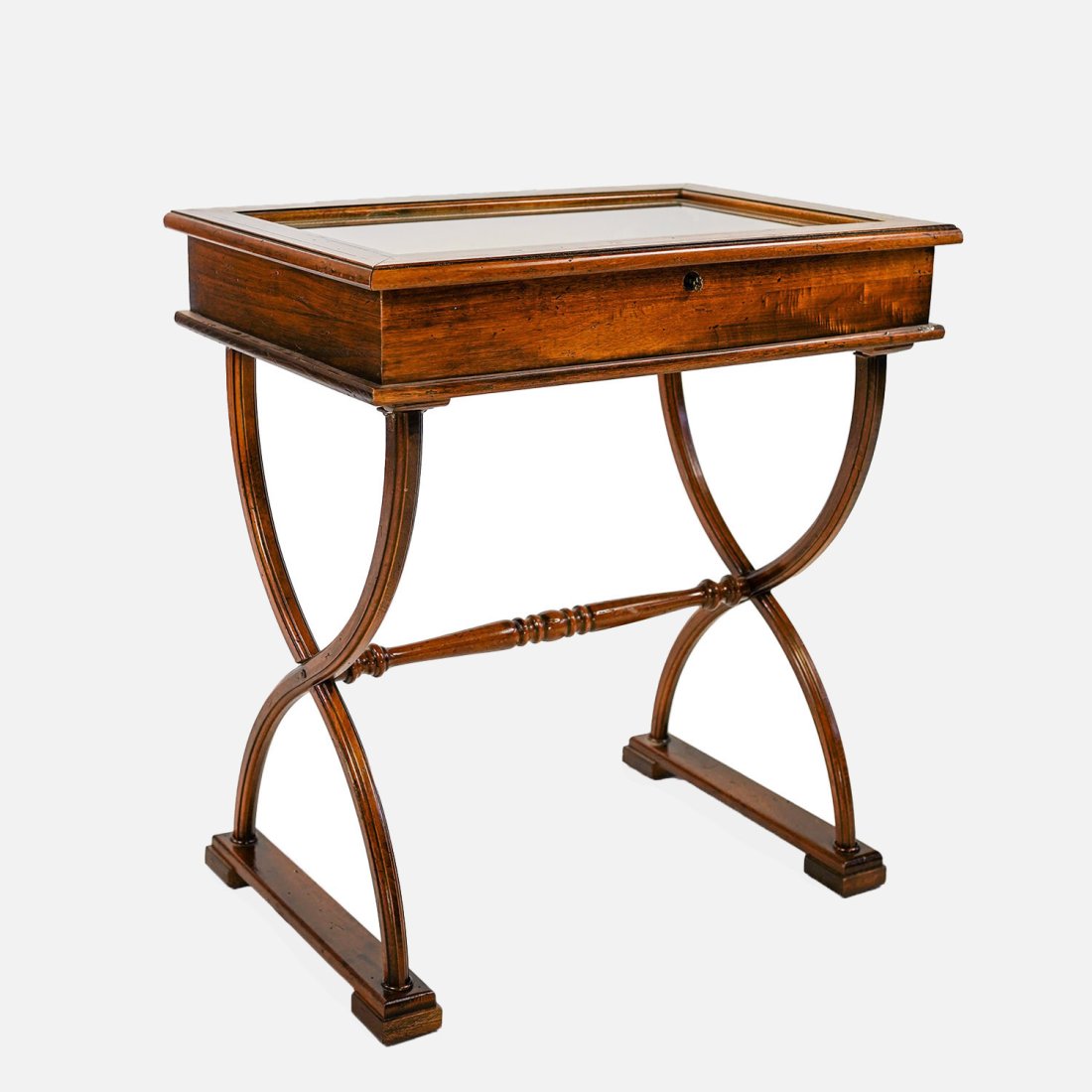 Antique Vitrine Solid Inlaid Beech Mirrored Display Table (1 of 12)