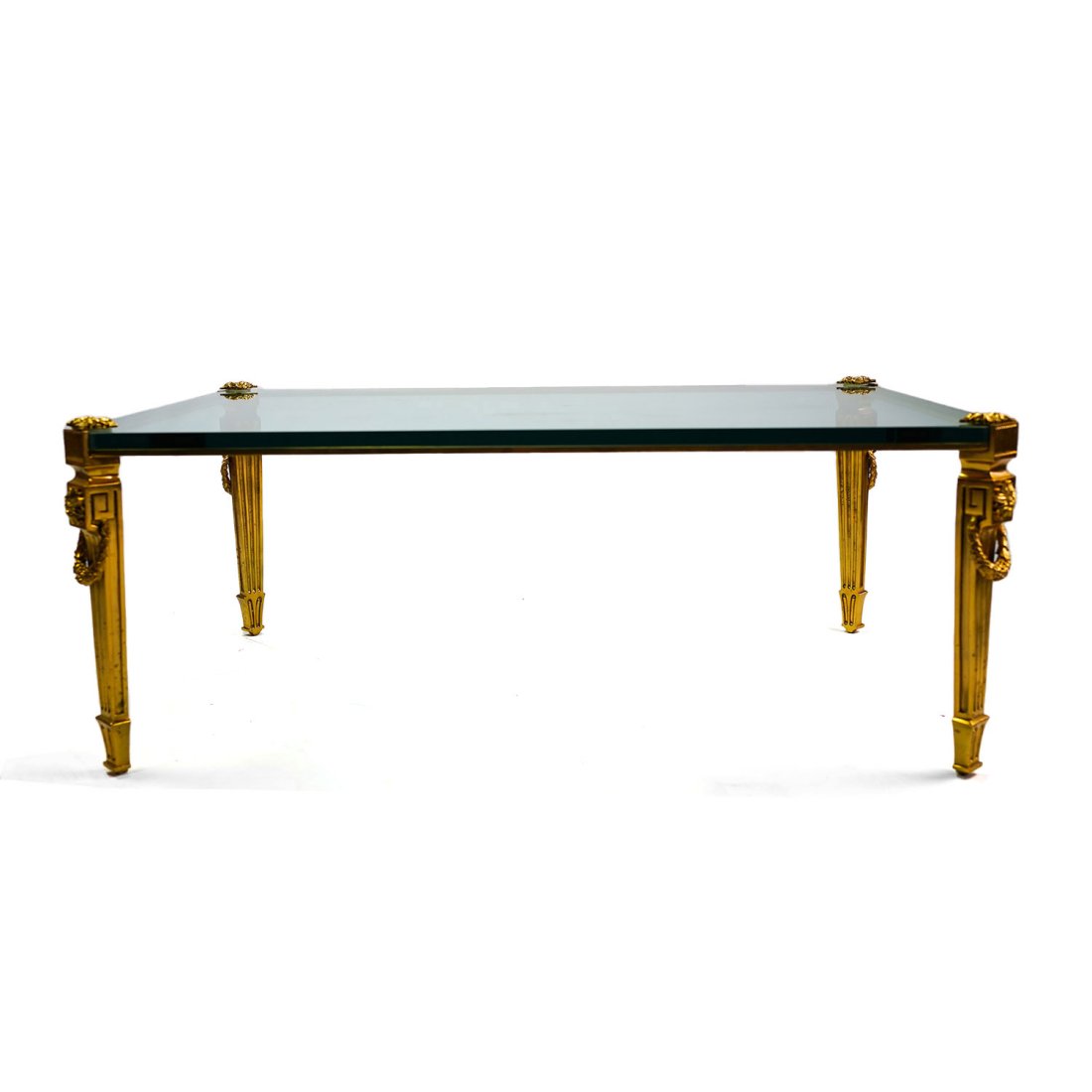 20th Century Neoclassical Gilt Bronze Ormolu and Glass Cocktail Table (1 of 6)