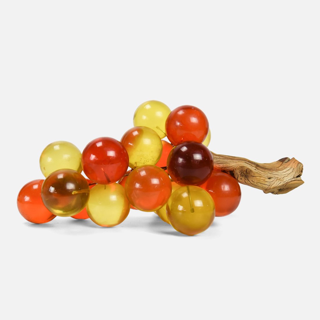 MCM Orange & Yellow Lucite Grape Cluster on Wood (1 of 8)