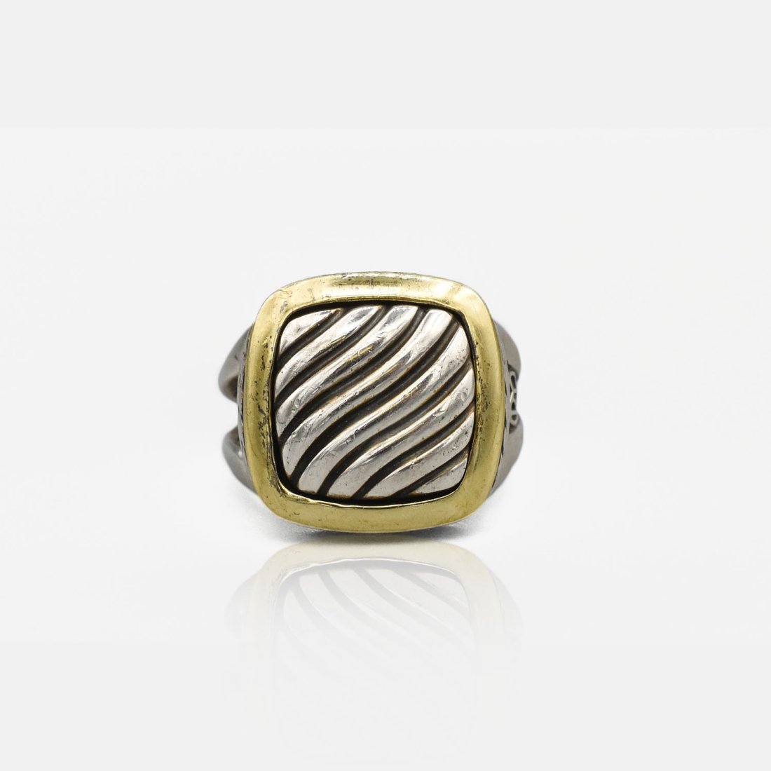 David Yurman Two Tone Sterling Silver 18k Gold Albion Ring (1 of 10)