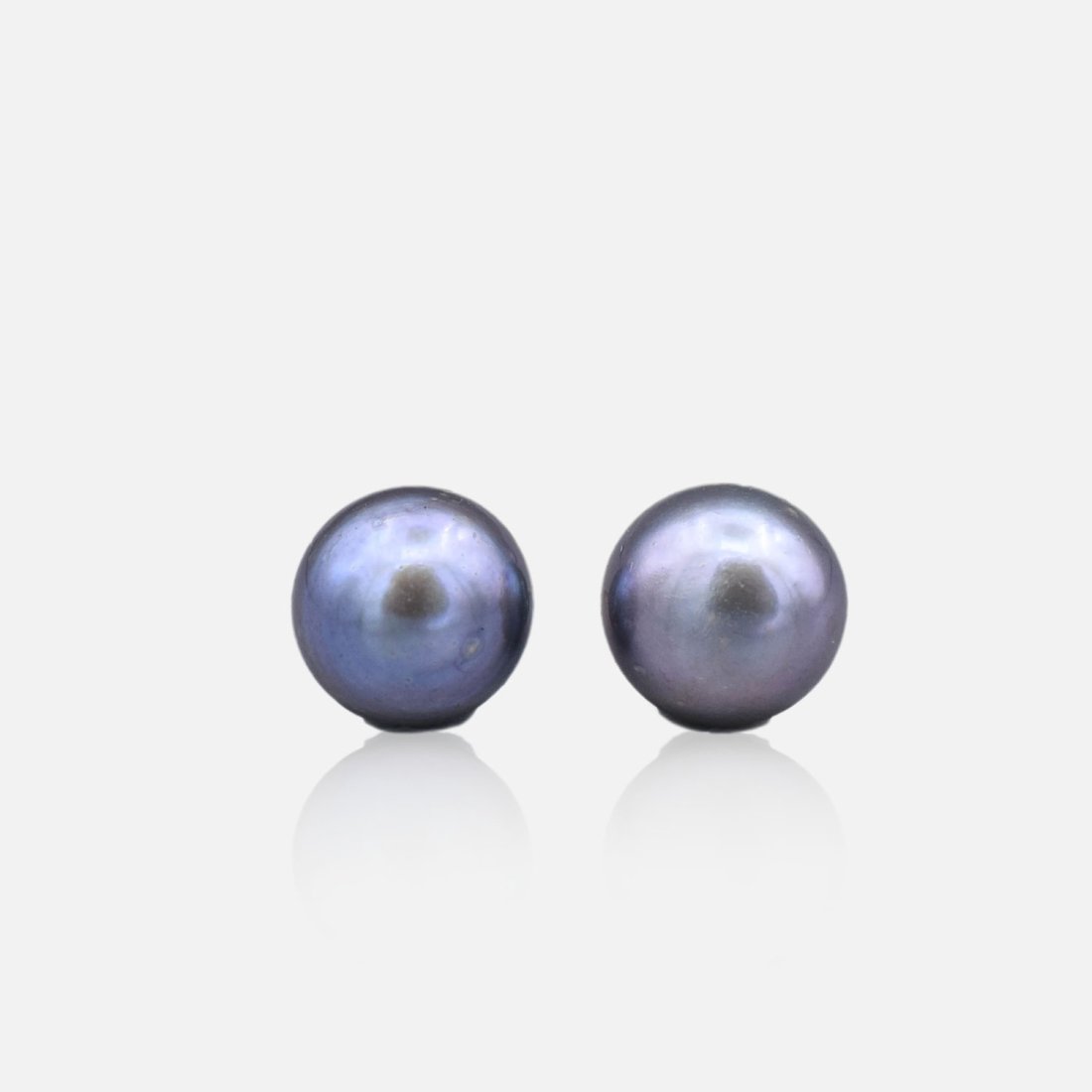 Fine Tahitian Black Pearl Pierced Earrings 14K Gold Posts (1 of 4)