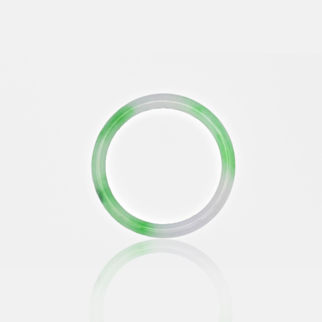 Jade Green and White Bangle Bracelet (1 of 7)