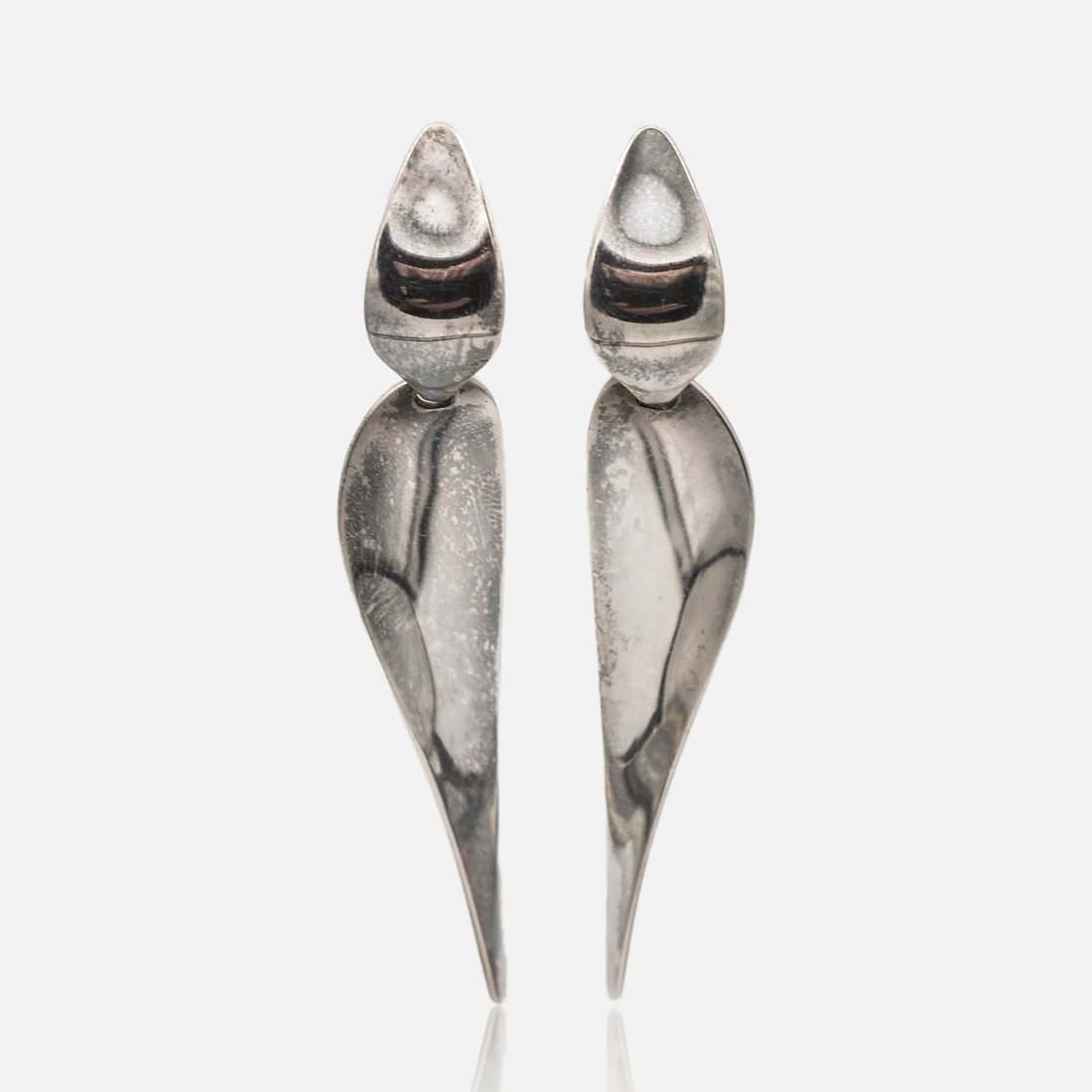 Nanna Ditzel 128 Georg Jensen Modernist Sterling Silver Drop Earrings (1 of 7)
