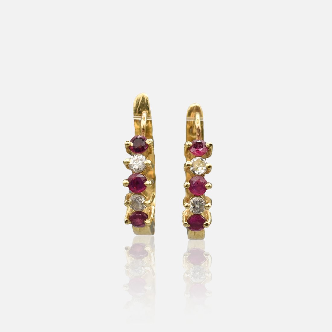 14k Ruby Diamond Earrings (1 of 7)