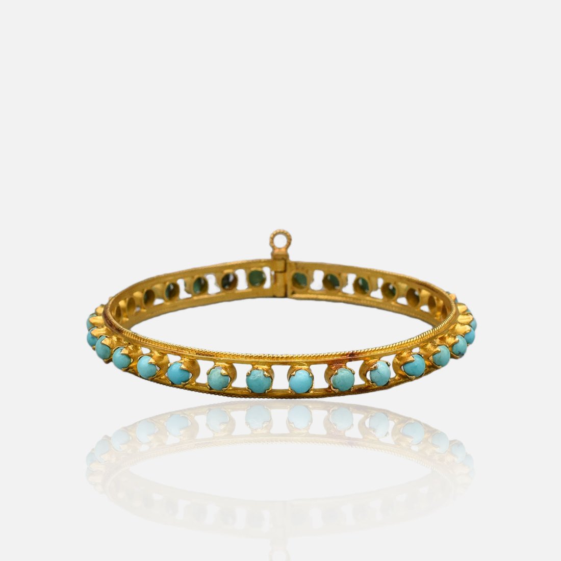 18k Gold Turquoise Bangle Bracelet (1 of 6)