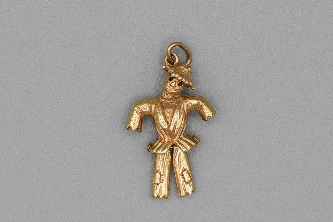 14K Gold Articulated Figural 3D Scarecrow Pendant (1 of 6)