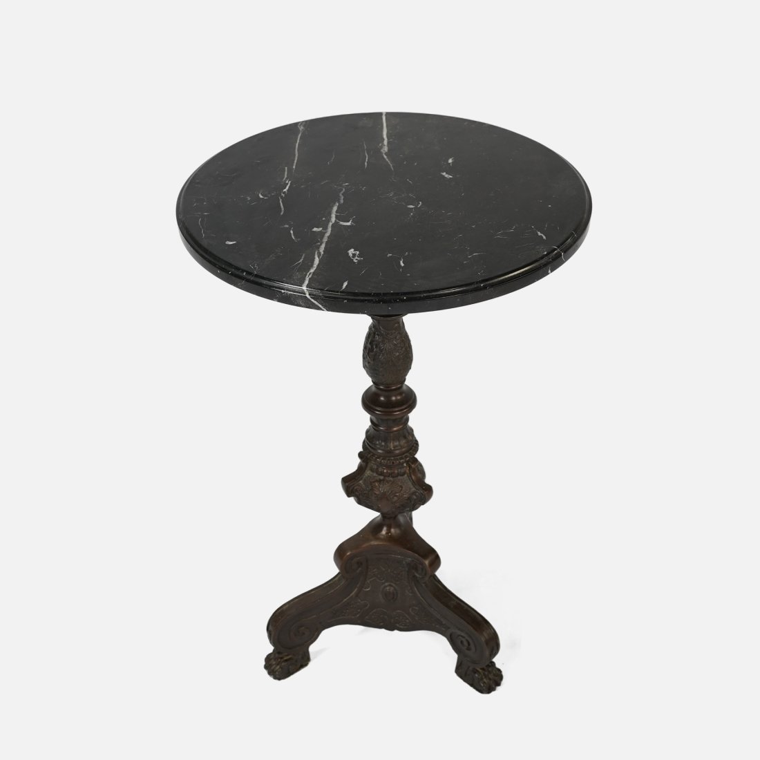 Vintage Cast Bronze Black Marble Top Side Table (1 of 9)