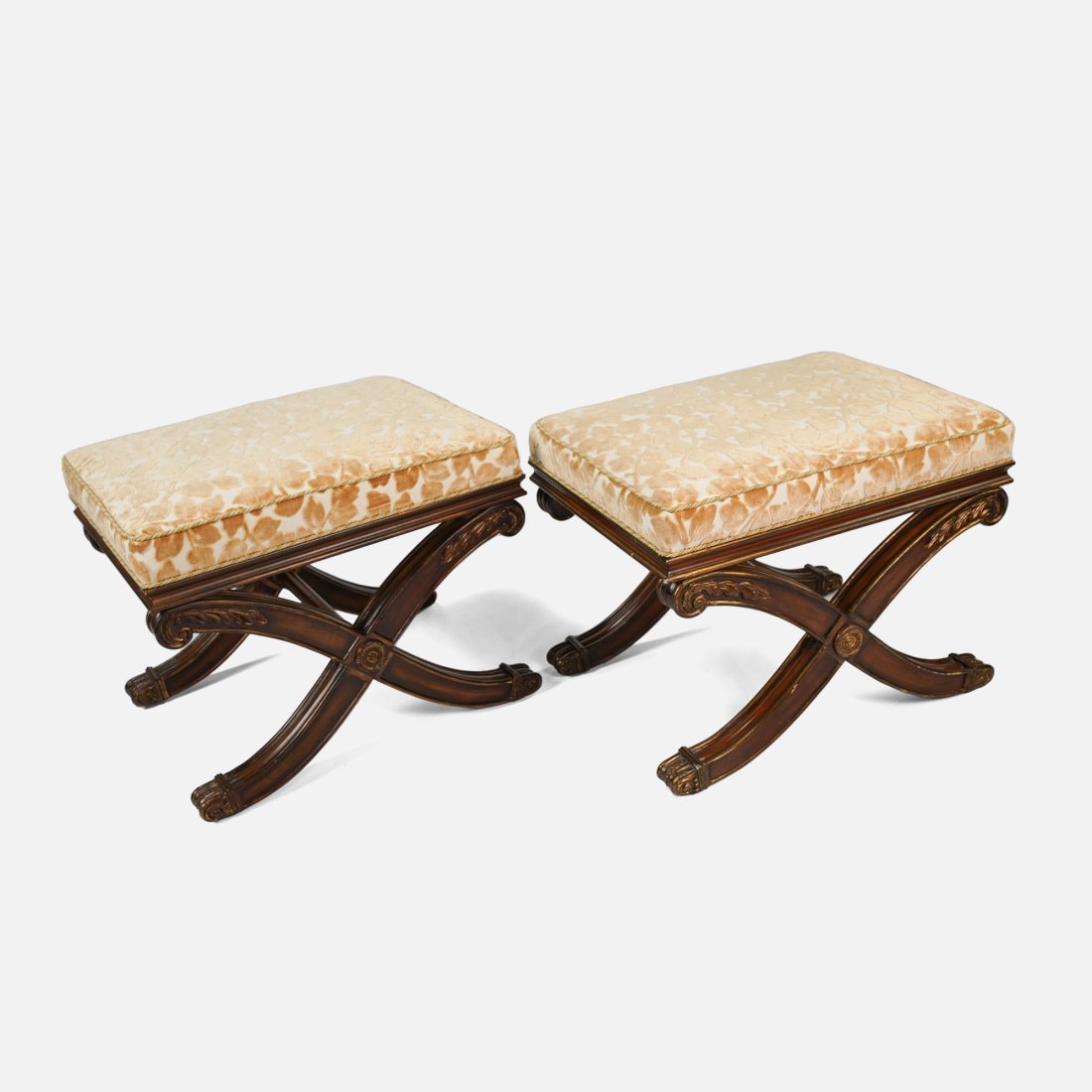 Pair  Ethan Allen Alexis Regency Style X Stools (1 of 11)