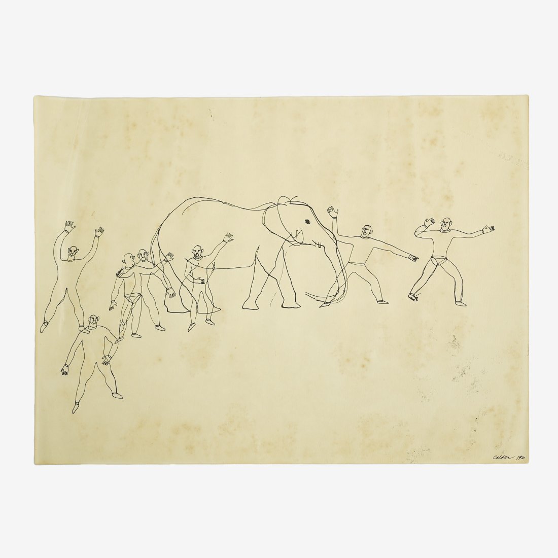 Alexander Calder Circus Elephant Parade Lithograph on Paper Signature In Print Dated 1931 Unframed: Unframed.