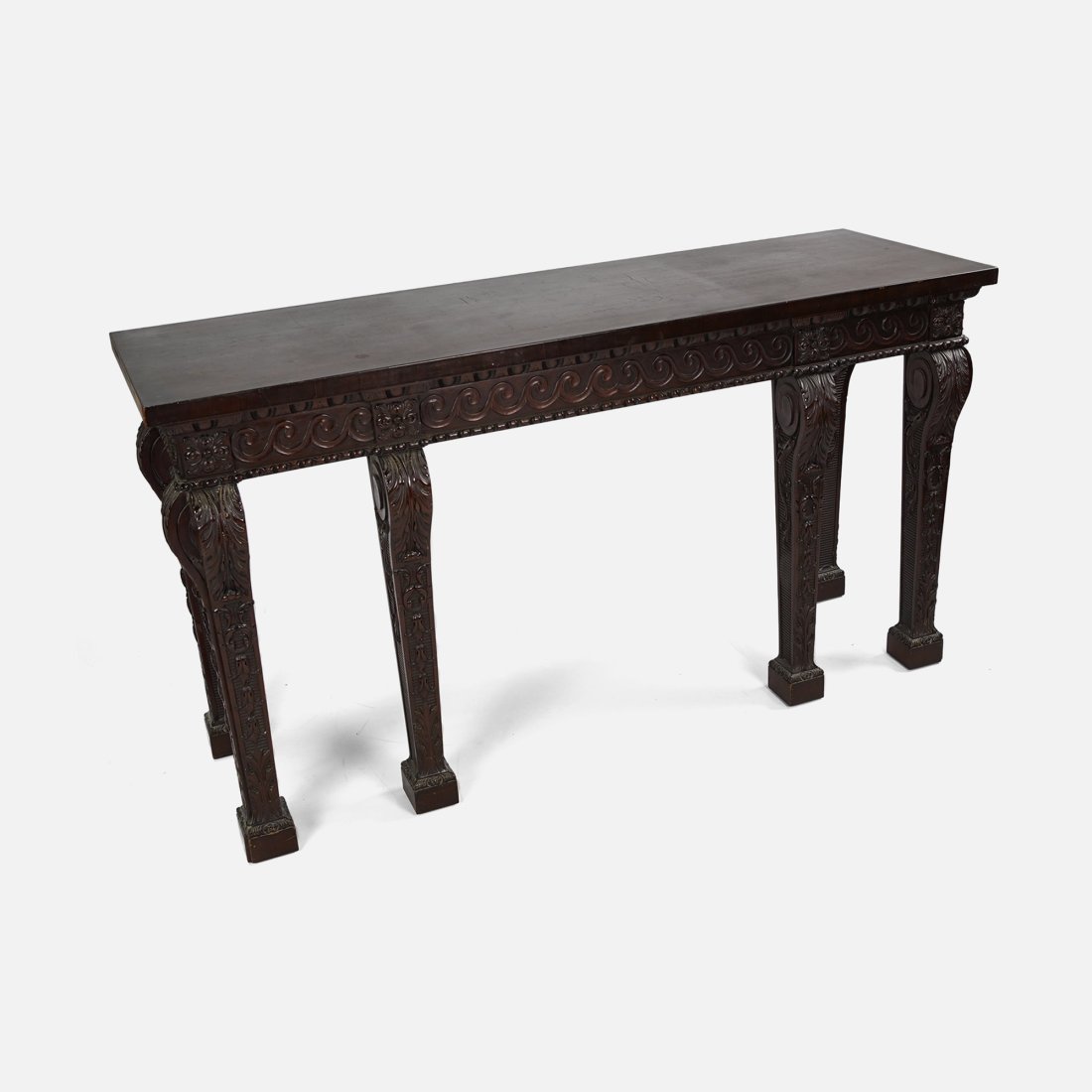 60" CONSOLE TABLE  Six Leg Carved Mahogany (1 of 12)