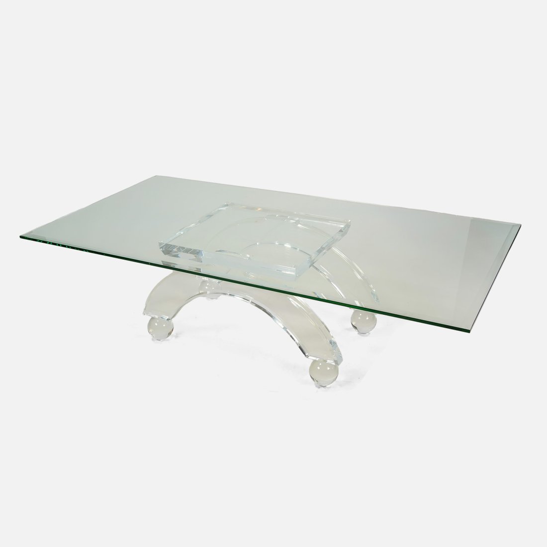 HAZIZA COFFEE TABLE  Glass & Lucite MCM (1 of 13)