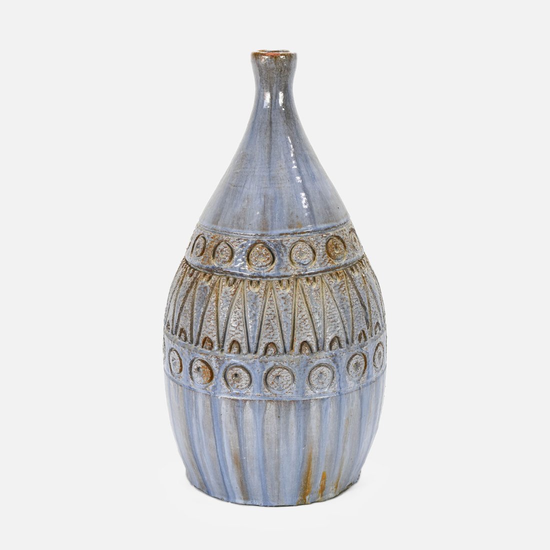 Huge MCM Hand Built and Carved Stoneware Vessel Jar (1 of 11)