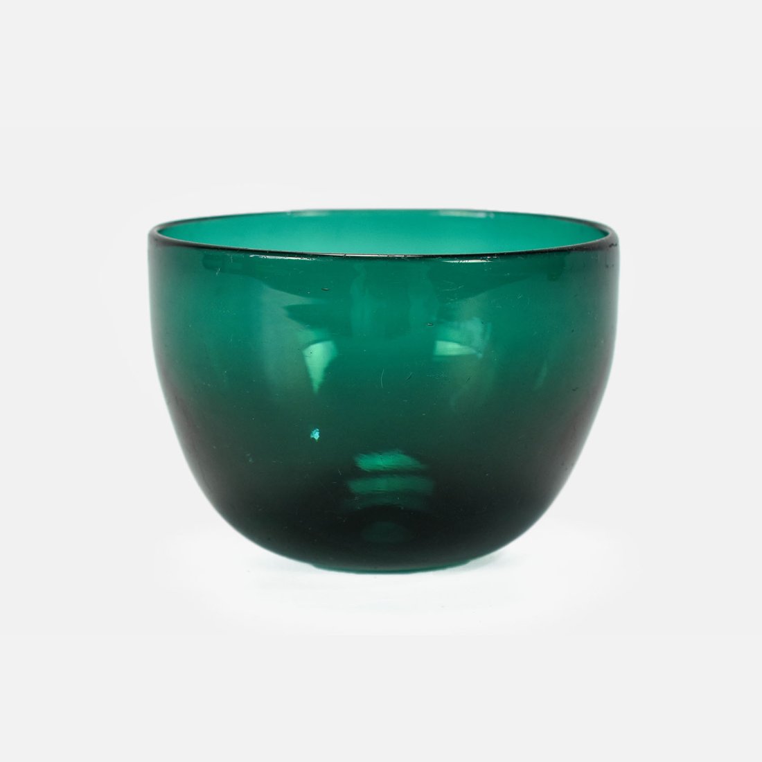 Early 19thC. Hand Blown Pittsburgh Large Green Glass Finger Bowl (1 of 7)