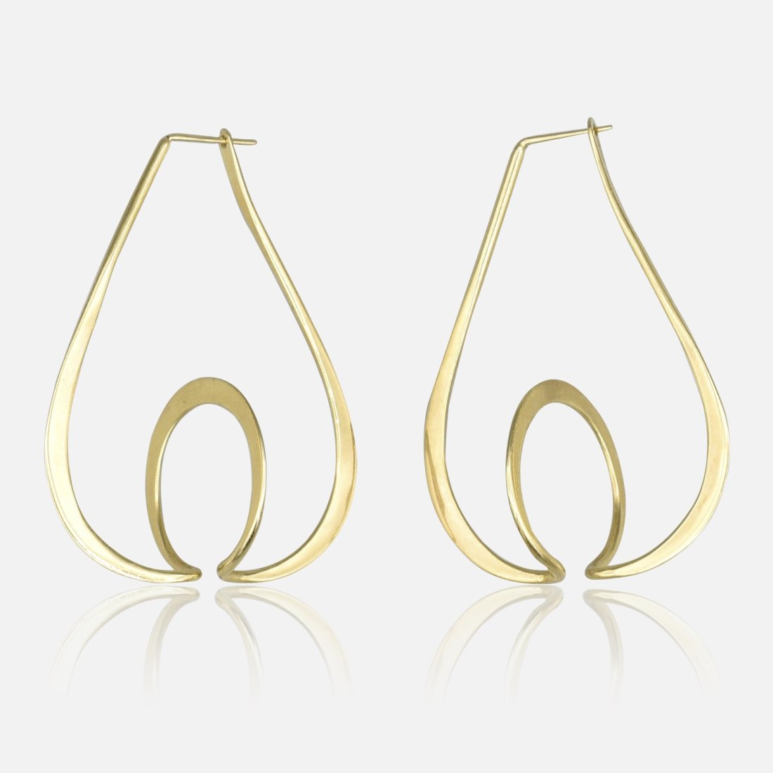Ronald Pearson 14k Yellow Gold Modernist Hoop Designer Earrings (1 of 7)