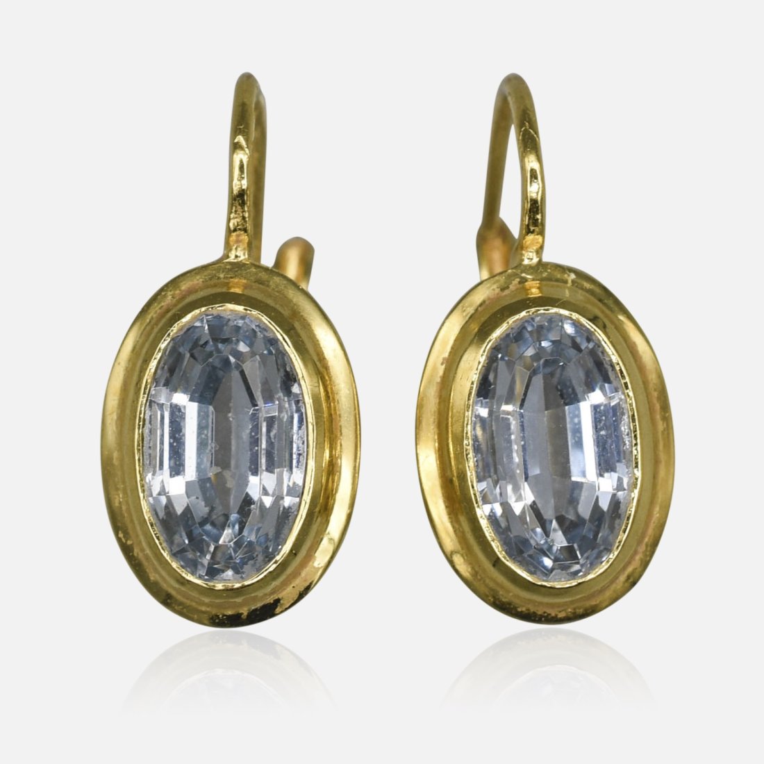 Fine 18K Yellow Gold & Aquamarine Gemstone Dangle Earrings (1 of 7)