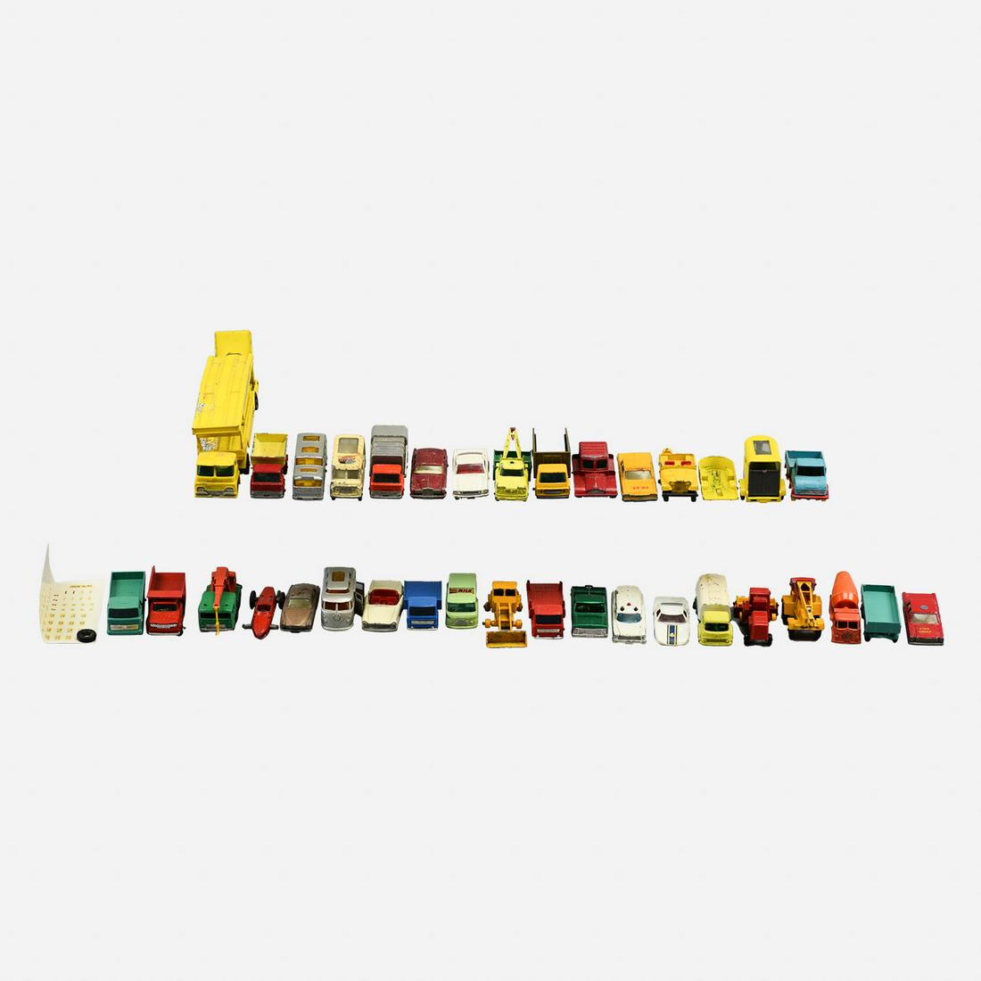 Thirty-Five 1960s/1970s"Matchbox" Series Made in England By Lesney Cars: 5 of the cars are not marked as Matchbox, but still made in England by Lesney