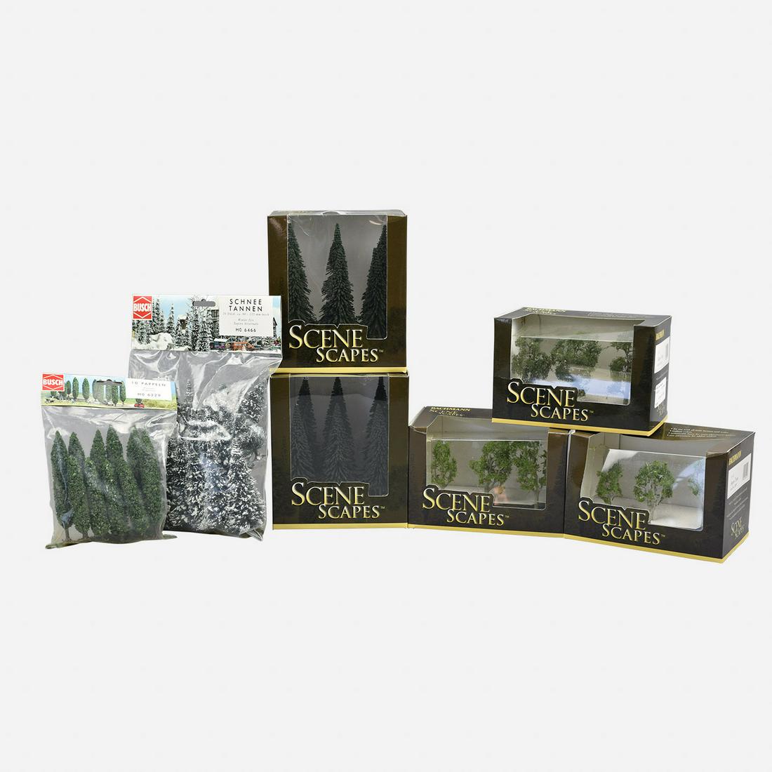 Seven Busch and Bachmann HO Train Scene Scapes Trees (1 of 12)