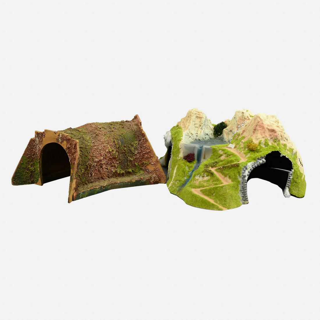 Two Vintage HO Scale Bridges: One of them is made out of wood and looks to be in great shape, the other is made out of plastic and looks to be broken in some areas of the bridge.