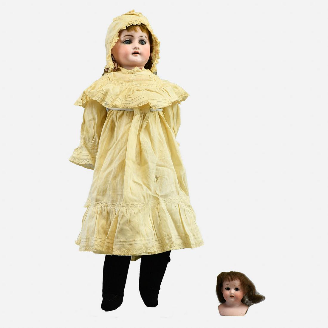 Antique Twenty-One Inch Heinrich Handwerck Porcelein Head Doll w/Heubach Doll Head (1 of 15)