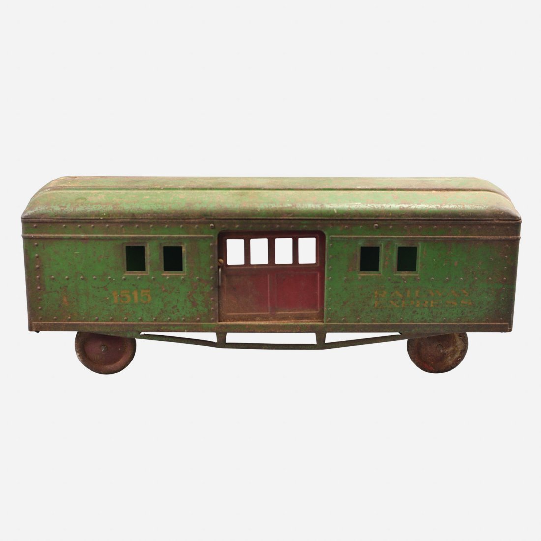 Antique 1930s Pressed Steel Toy Steelcraft Railway Express 1515 Dummy Ride On Train (1 of 6)