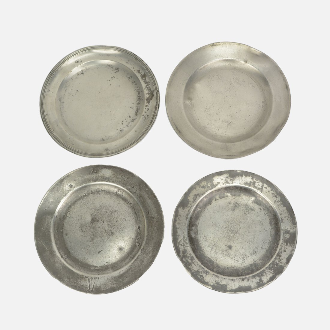 Four Early 19thC English Pewter Plates (1 of 13)