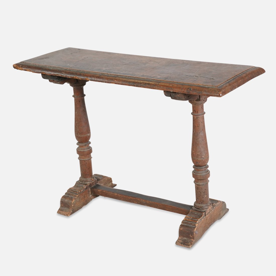 Antique 18th-19thC Continental Walnut Trestle Base Low Table Bench (1 of 14)