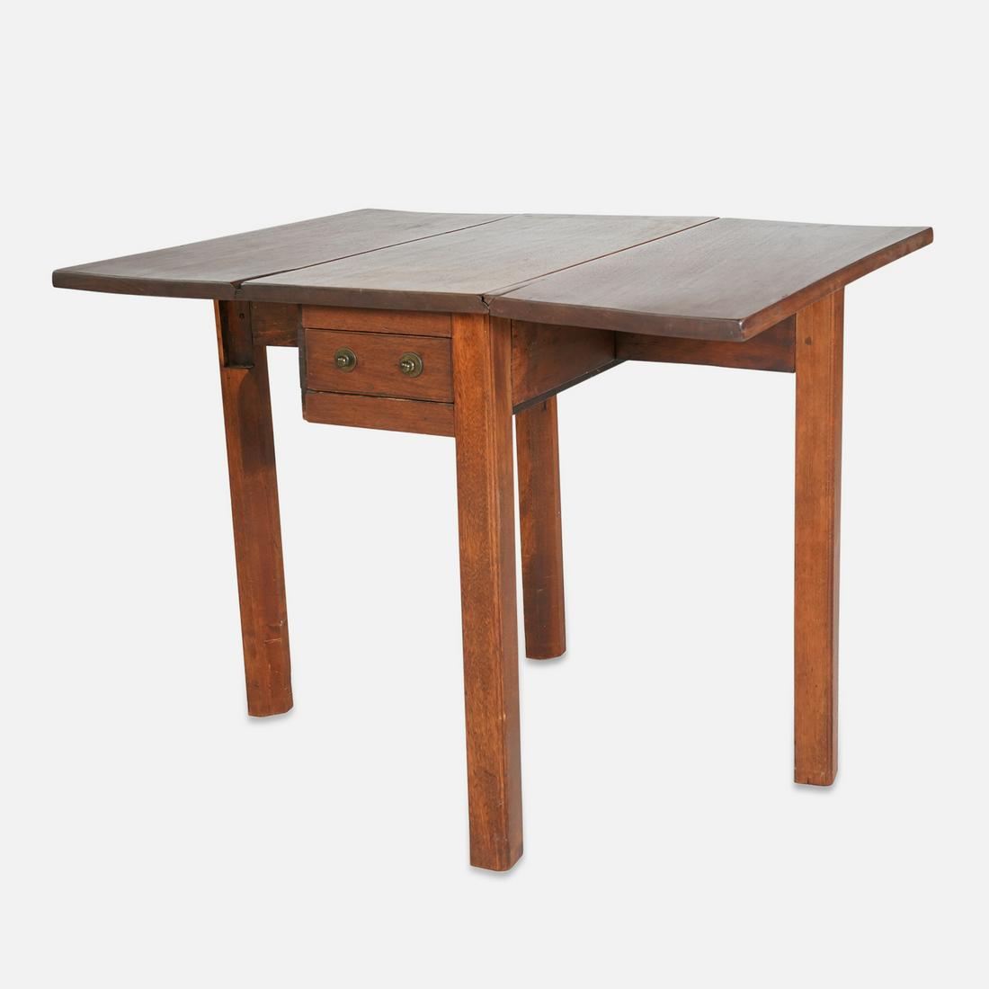 Antique English One-Drawer Country Chippendale Walnut Gate-Leg Drop-Leaf Table (1 of 12)