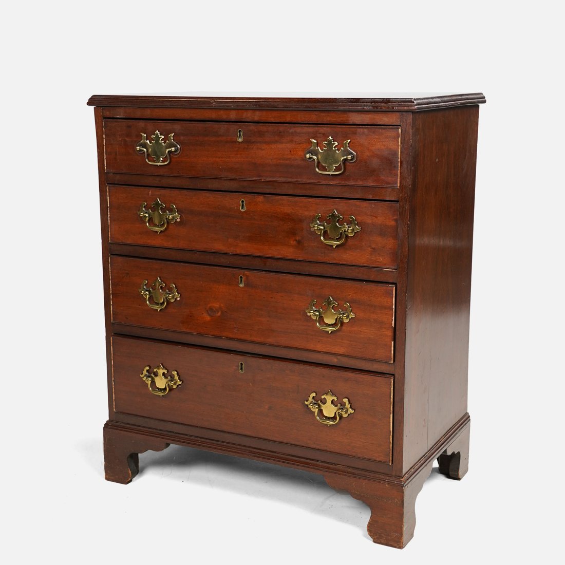 Antique 19thC American Chippendale Mahogany Graduated Drawer Bachelors Chest (1 of 16)