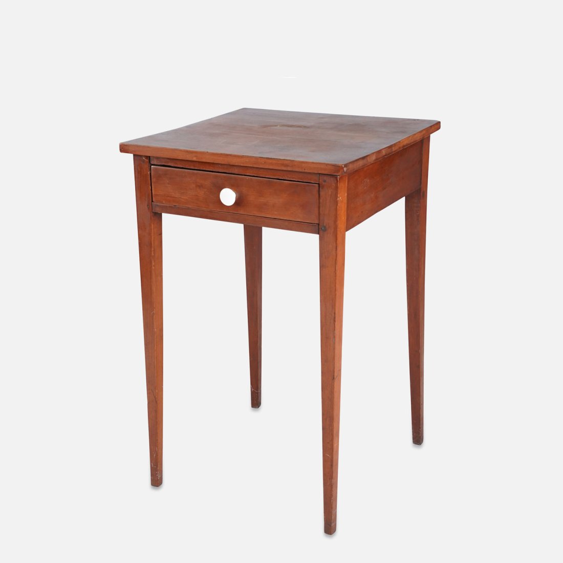 Antique 19thC Red Stained Pine One-Drawer Tall Table Stand (1 of 9)