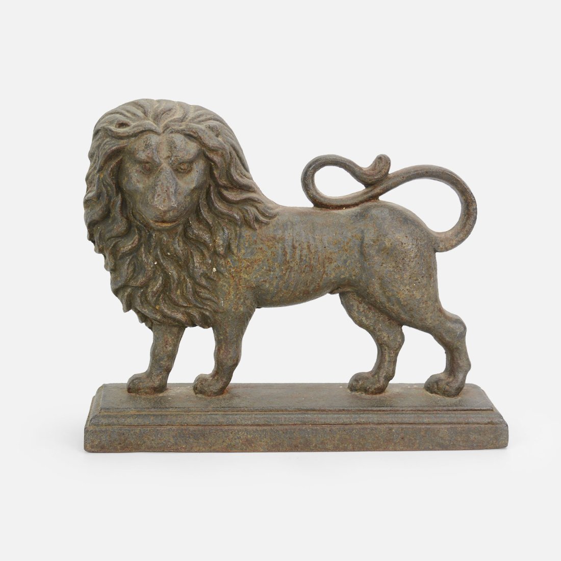 Large 12" Antique 19thC English Cast Iron Lion Figural Doorstop Statue (1 of 11)