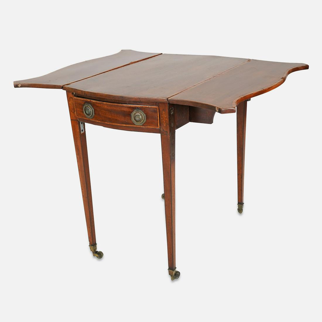 Antique 19thC Pembroke Style Drop-Leaf  One-Drawer Side Table (1 of 17)