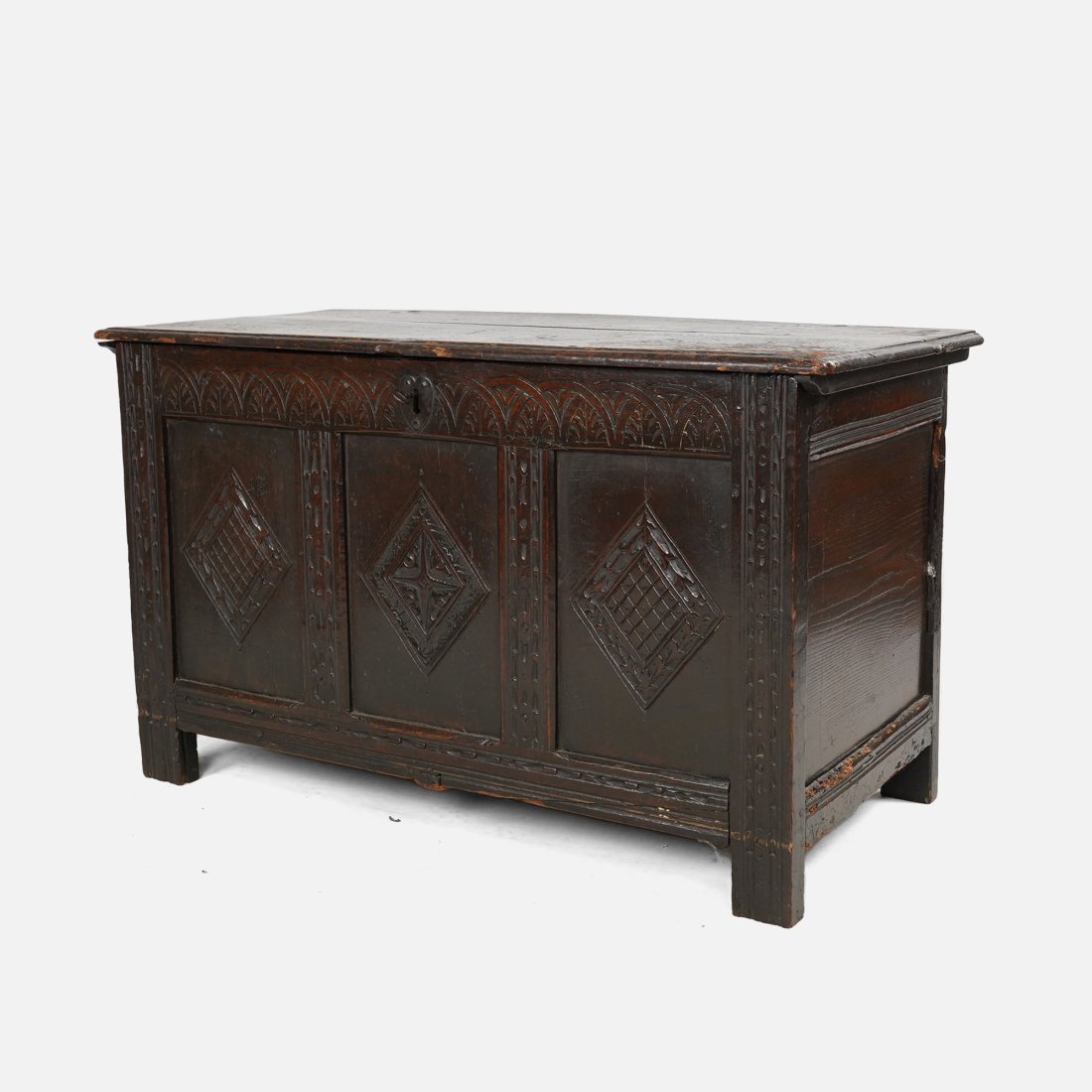 Antique Early 18thC English Carved Oak Lift-Top Blanket Chest (1 of 15)
