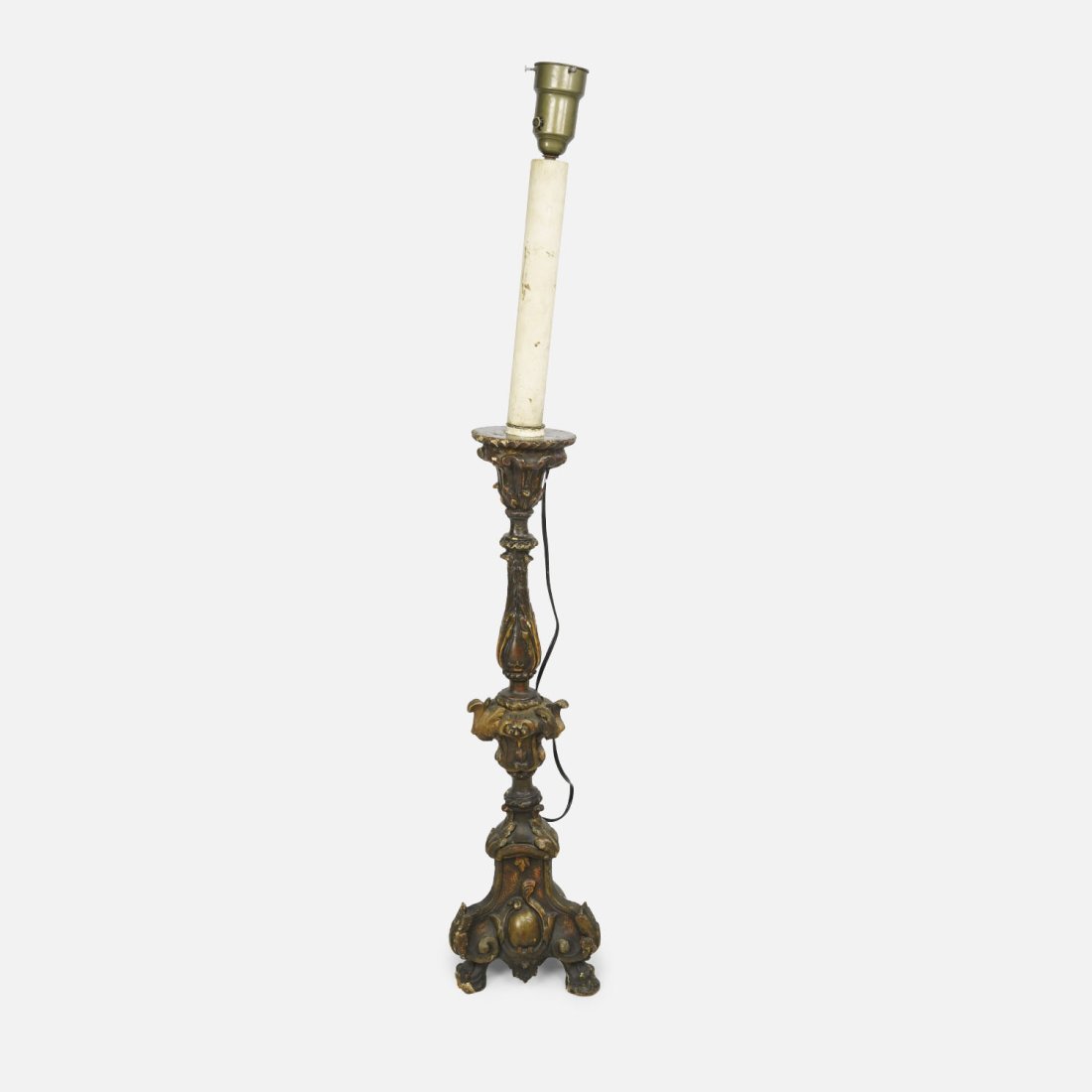 Vintage 19th-20thC Italian Carved Painted Giltwood Floor Lamp (1 of 16)