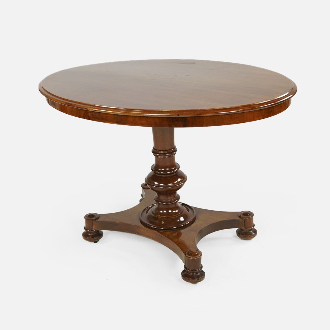 Antique 19thC Mahogany Oval Single Top Pedestal Center Table (1 of 14)