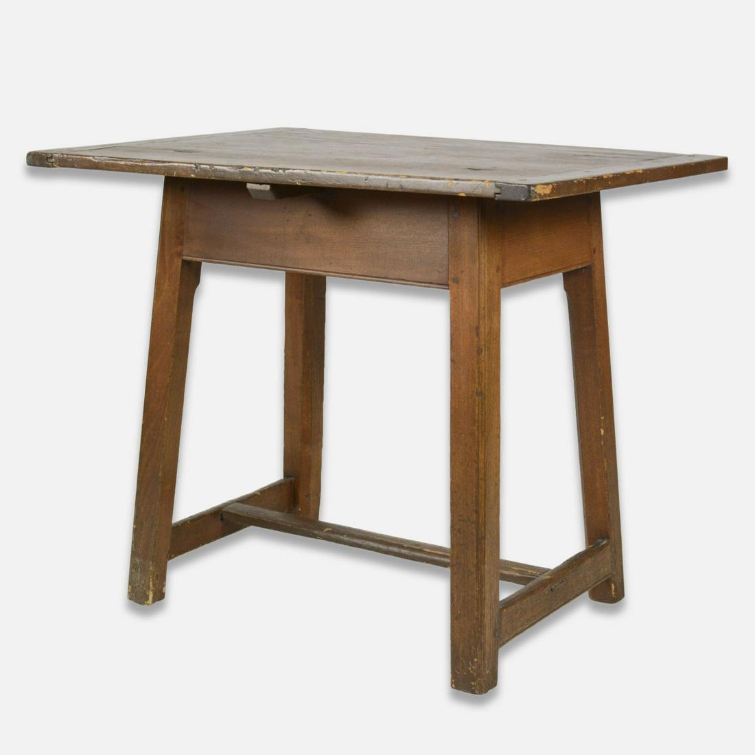 Antique 19thC American Pine Trestle Breadboard Top Table (1 of 12)