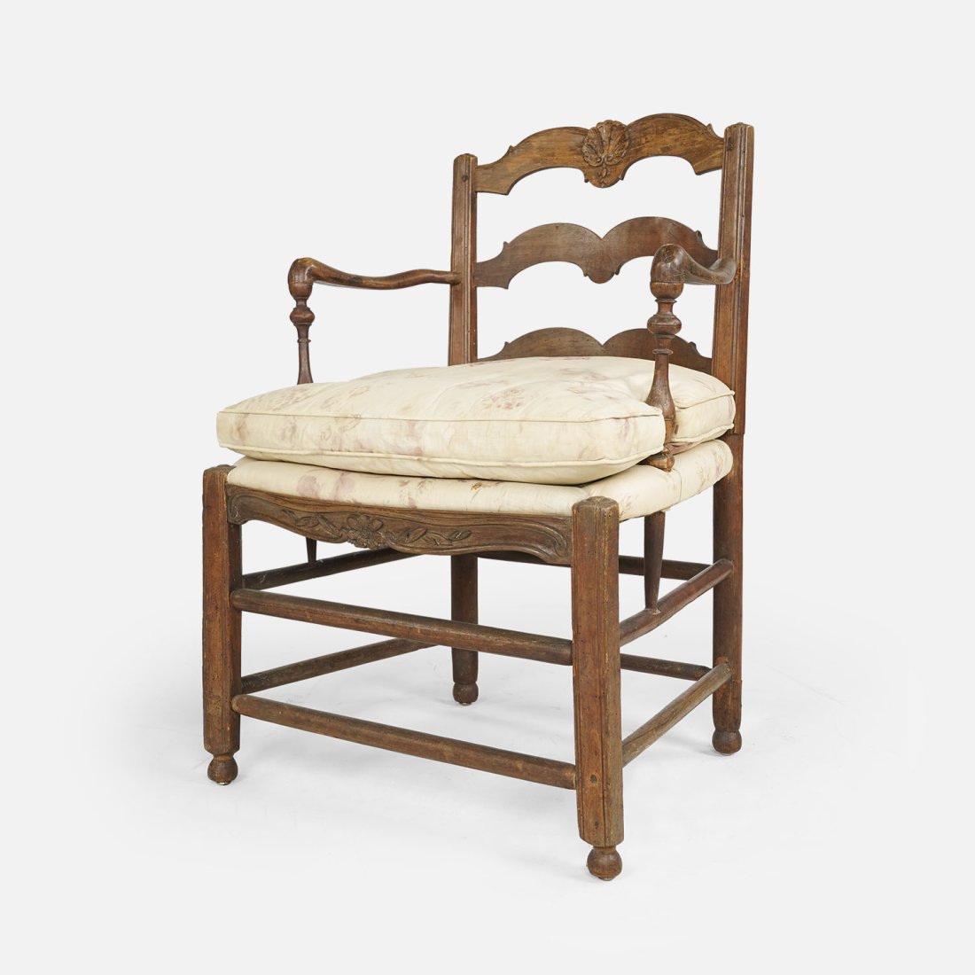 Fine Antique 19thC English Carved Walnut Upholstered Armchair (1 of 16)