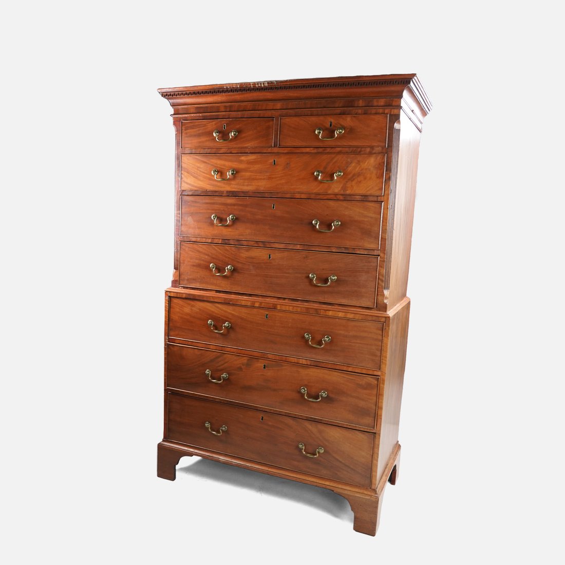 Antique 18th-19thC Mahogany Chippendale Highboy Chest (1 of 17)