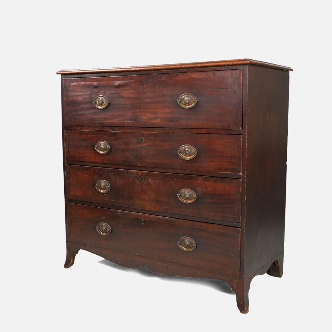 Antique Mid-19thC Hepplewhite Chest of Drawers and False-Front Drop-Down Writing Desk (1 of 20)