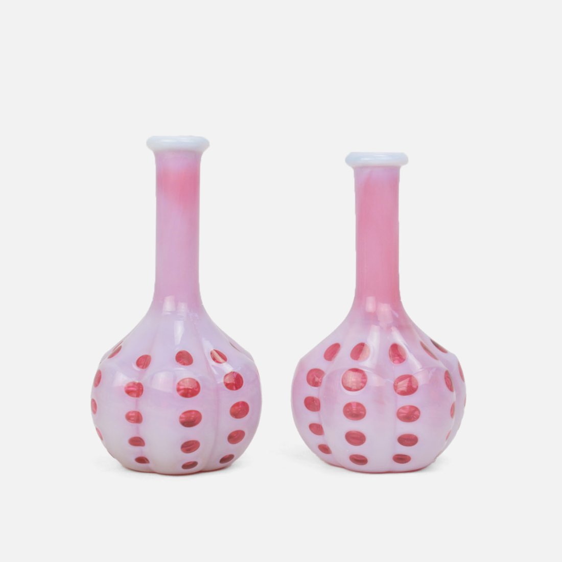Two Fenton Cranberry Coin Dot Opalescent Bottles (1 of 7)