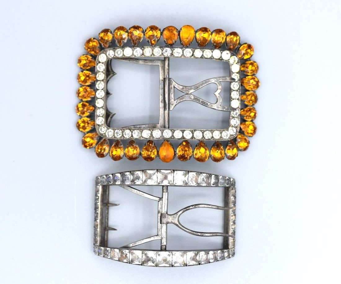 Antique Georgian Foil Paste Silver Buckle Lot: Ca. last quarter 18th to first quarter 19thC. From a serious collector's estate, these buckles remain in amazing original condition as shown. Today we are adding 24 fresh lots of antique Georgian past