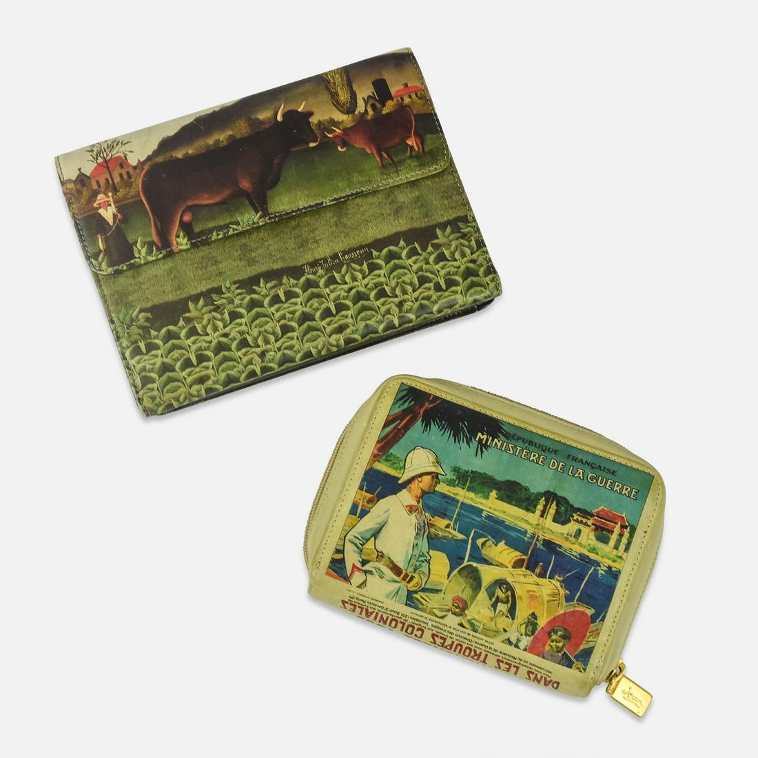 JCON LOS ANGELES Vintage Genuine Leather Clutch Wallet and Zip Pouch (1 of 11)