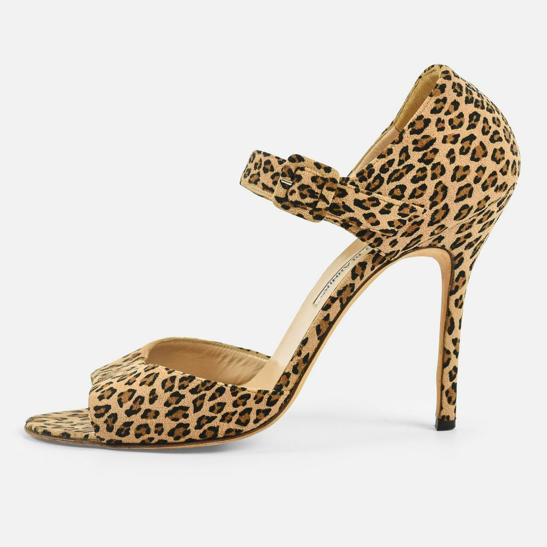 MANOLO BLAHNIK Caldo Leopard Print Heels Size 7 (1 of 11)